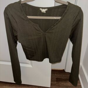 Green crop top.